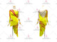 Red And Yellow hot sale rhythm dance dresses latest rumba dance competition skirts crystal LD-SG2375