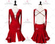 Red hot sale rhythm dance dresses sexy latin dance competition dresses velvet LD-SG2369