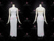 White custom rumba dancing clothing plus size latin competition gowns sequin LD-SG2039