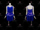 Blue custom rumba dancing clothing personalize latin stage skirts chiffon LD-SG2076