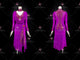 Purple custom rumba dancing clothing ladies swing competition skirts flower LD-SG2088