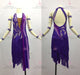 Purple customized rumba dancing clothing plus size rumba dance dresses fringe LD-SG2100
