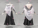 Black And White custom made rumba dancing costumes personalize rumba dance competition dresses rhinestones LD-SG2199