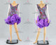 Animal And Purple custom made rumba dancing costumes tailored salsa dance costumes sequin LD-SG2197