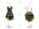 Black And Yellow custom rumba dancing clothing personalized rumba dance team clothing chiffon LD-SG2061