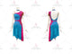 Pink And Blue inexpensive rumba dancing clothing modern rhythm dancewear chiffon LD-SG1947