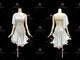 White inexpensive rumba dancing clothing made-to-measure rhythm dance team gowns velvet LD-SG1952