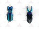 Black And Blue inexpensive rumba dancing clothing made to measure salsa dancewear tassels LD-SG1942