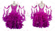 Purple plus size tango dance competition dresses spandex Smooth competition dresses feather BD-SG3892