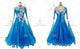Blue plus size tango dance competition dresses cheap homecoming performance gowns feather BD-SG3856