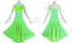 Green plus size tango dance competition dresses modern tango performance gowns feather BD-SG3868