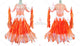 Orange And White plus size tango dance competition dresses ladies tango dance gowns flower BD-SG3886