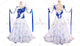 Blue And White big size tango dance competition dresses simple Smooth practice dresses flower BD-SG3898