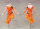 Black And Orange tailor made rumba dancing costumes juvenile swing dancesport gowns flower LD-SG2273