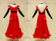 Black And Red tailor made rumba dancing costumes professional latin performance dresses chiffon LD-SG2261