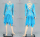 Blue customized rumba dancing costumes tailored rhythm performance costumes applique LD-SG2134