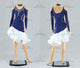 Blue And White customized rumba dancing costumes spandex rumba dancewear swarovski LD-SG2154