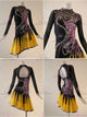 Black And Yellow customized rumba dancing clothing unique rhythm champion gowns sequin LD-SG2124