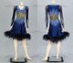 Black And Blue customized rumba dancing costumes sparkling rhythm dance team clothing swarovski LD-SG2139