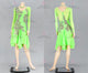Green customized rumba dancing costumes female swing dancesport costumes beads LD-SG2149