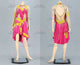 Pink custom made rumba dancing costumes custom made swing champion dresses applique LD-SG2179