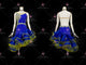 Blue custom rumba dancing clothing classic salsa dance gowns fringe LD-SG2043