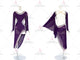 Purple custom rumba dancing clothing contemporary rhythm champion costumes feather LD-SG2080