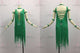 Green customized rumba dancing clothing custom made rhythm dancing clothing flower LD-SG2116