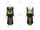 Black And Yellow inexpensive rumba dancing clothing top best swing dancesport costumes satin LD-SG1946
