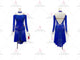 Blue inexpensive rumba dancing clothing custom rhythm performance costumes flower LD-SG1931