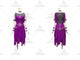 Purple inexpensive rumba dancing clothing sparkling salsa dancesport gowns tassels LD-SG1956
