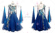 Blue plus size tango dance competition dresses personalized Standard stage gowns rhinestones BD-SG3860