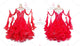 Red plus size tango dance competition dresses dazzling prom practice gowns applique BD-SG3890