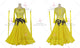 Yellow plus size tango dance competition dresses stoned prom practice dresses applique BD-SG3866