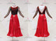 Black And Red tailor made rumba dancing costumes ladies rhythm stage skirts fringe LD-SG2271