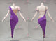 Purple cheap rumba dancing costumes long salsa practice costumes chiffon LD-SG2289