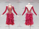 Red cheap rumba dancing costumes plus size rhythm champion costumes rhinestones LD-SG2283