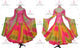 Green And Pink And Yellow contemporary Smooth dancing costumes womens Standard stage gowns rhinestones BD-SG4014