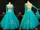 Green And White newest prom performance gowns evening Standard competition dresses swarovski BD-SG4426
