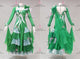 Green And White long waltz dance gowns made to order Standard competition dresses swarovski BD-SG4266