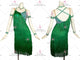 Green cheap rhythm dance dresses spandex swing dancing clothing velvet LD-SG2336