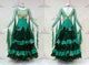 Green short waltz dance gowns short tango competition gowns crystal BD-SG4173