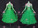 Green inexpensive waltz dance competition dresses simple tango champion dresses feather BD-SG4626