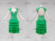 Green cheap rumba dancing costumes custom swing champion costumes rhinestones LD-SG2297