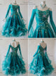 Green beautiful waltz performance gowns girls ballroom champion gowns provider BD-SG3752