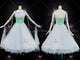 Green retail ballroom champion costumes satin tango dancing gowns store BD-SG3393