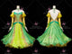 Yellow and Green Sparkly Crystal Rhinestone Ballroom Dance Costume Stage Show Outfit BD-SG3349