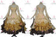 Brown contemporary Smooth dancing costumes homecoming tango stage gowns rhinestones BD-SG4026