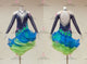 Black And Blue And Green tailor made rumba dancing costumes big size salsa dance competition gowns velvet LD-SG2224