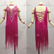 Pink customized rumba dancing clothing big size rumba dance competition gowns crystal LD-SG2101